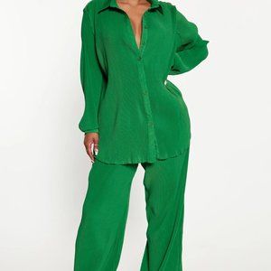 Green Plisse Set | Large